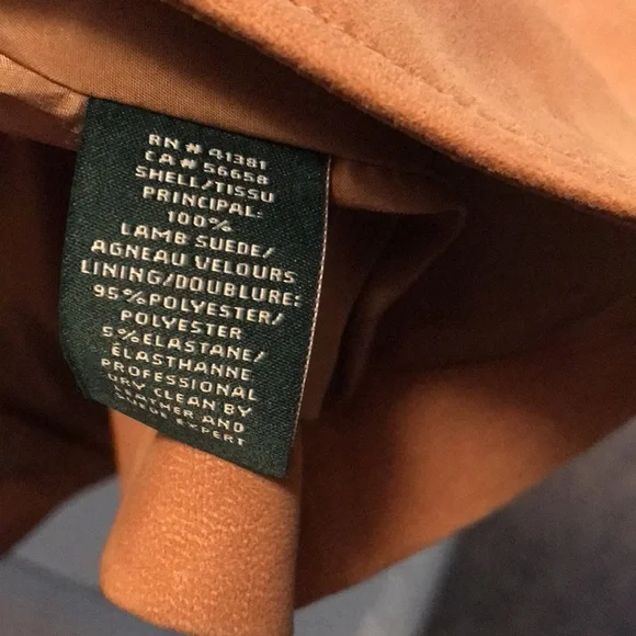 Lauren Ralph Lauren Notch Lapel Suede Hunter Tan Blazer Jacket $798 - Picture 4 of 12